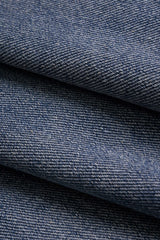 Denim Frayed High Waist Skirt