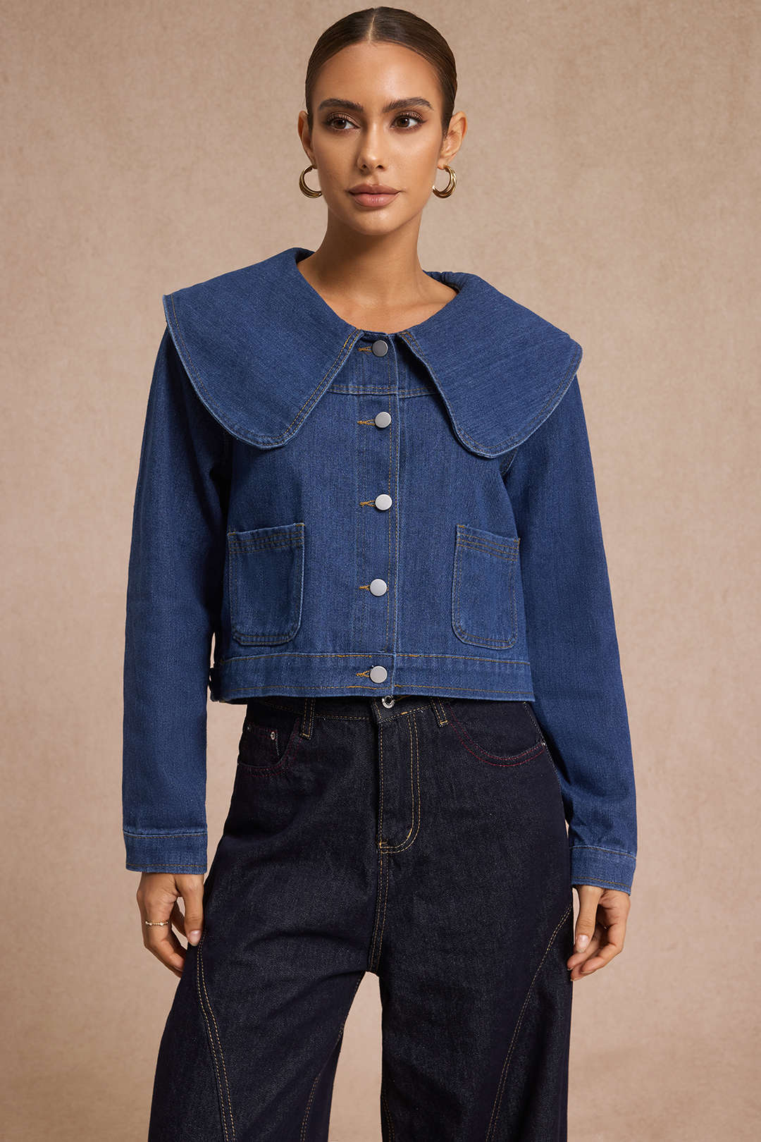 Denim Lapel Outerwear