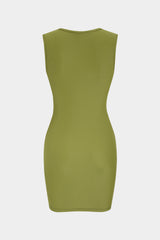 Cut Out Twist Knot Sleeveless Mini Dress