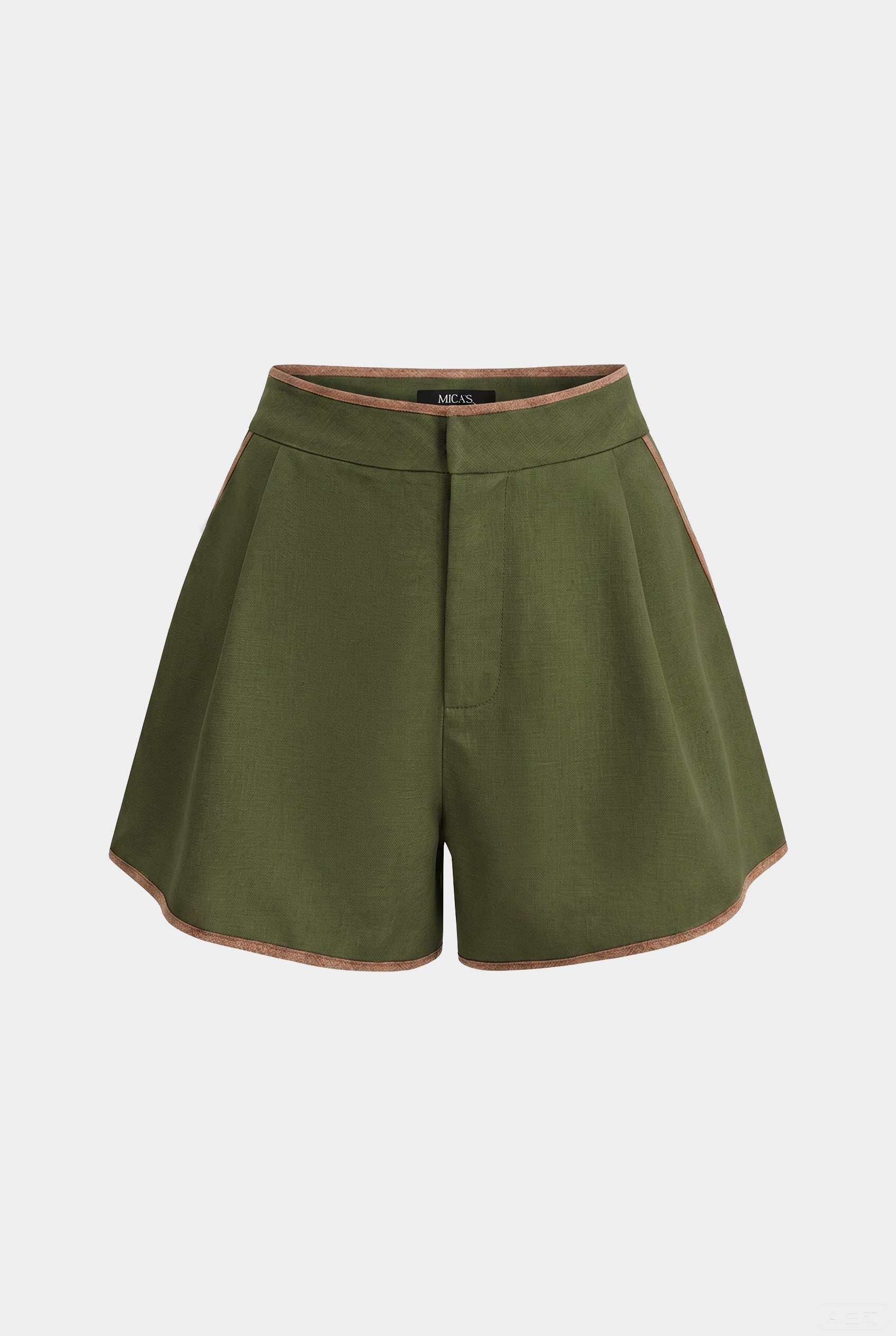 Contrast Binding High Waist Shorts