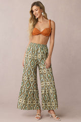 Bohemian Print High Waist Wide Leg Pants