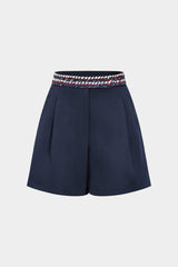 Contrast Trim Wide Leg Shorts