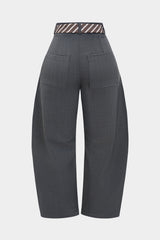 Belted Barrel Trousers