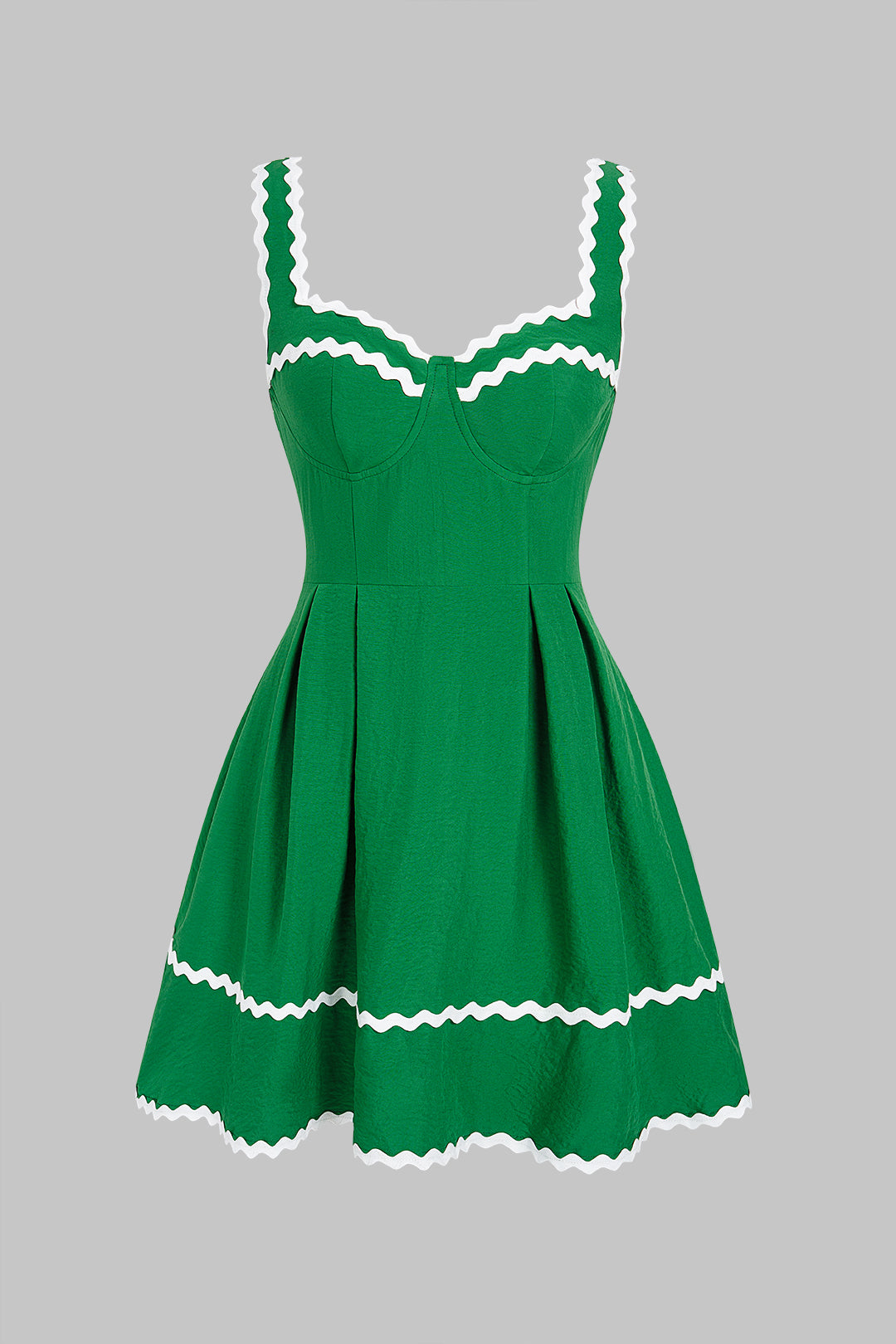 Contrast Binding Zipper Slip Sleeveless Mini Dress