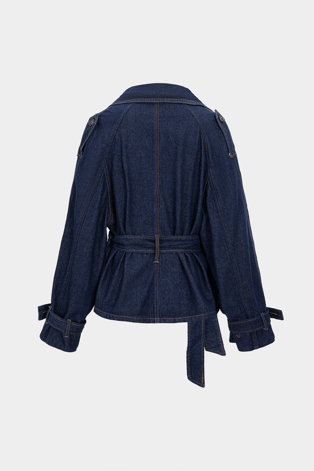 Denim Belted Asymmetrical Outerwear