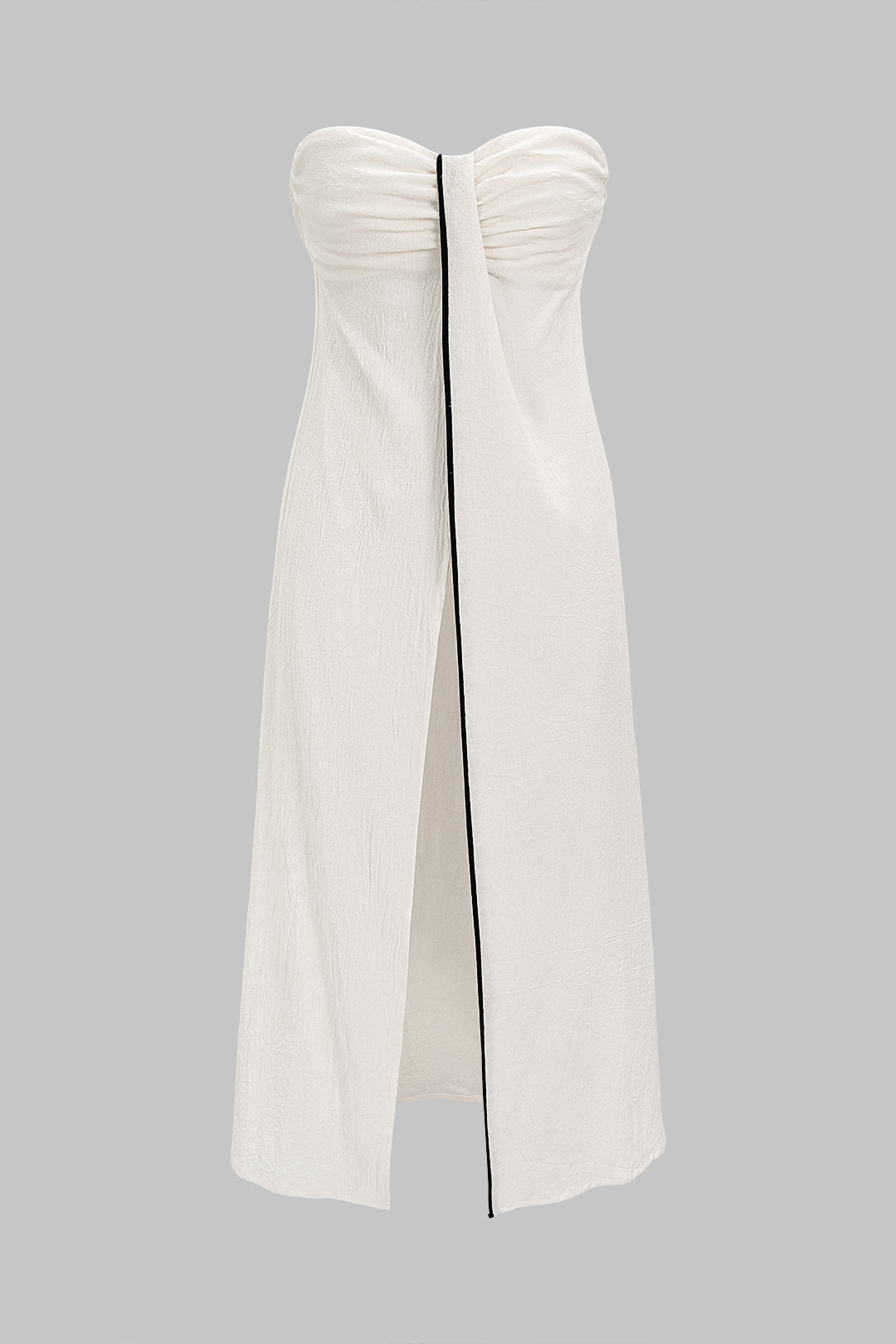 Contrast Binding Ruched Asymmetrical Tube Top