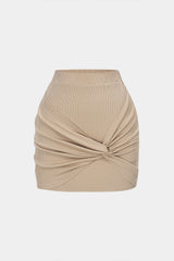 Asymmetrical High Waist Twist Knot Skirt