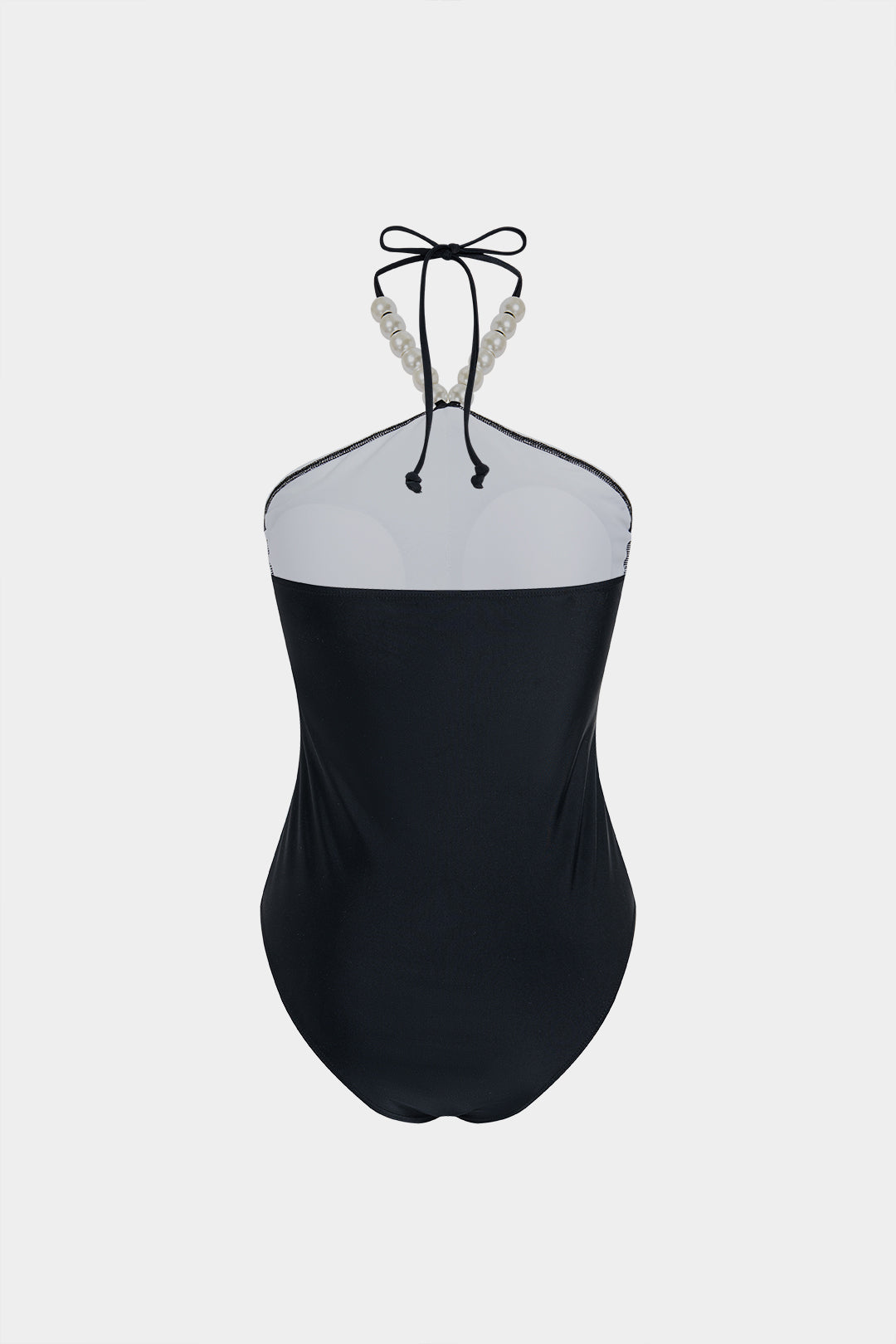 Contrast Beaded Halter Neck Swimsuit