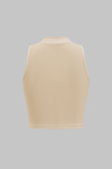 Basic Textured Sleeveless Tank Top