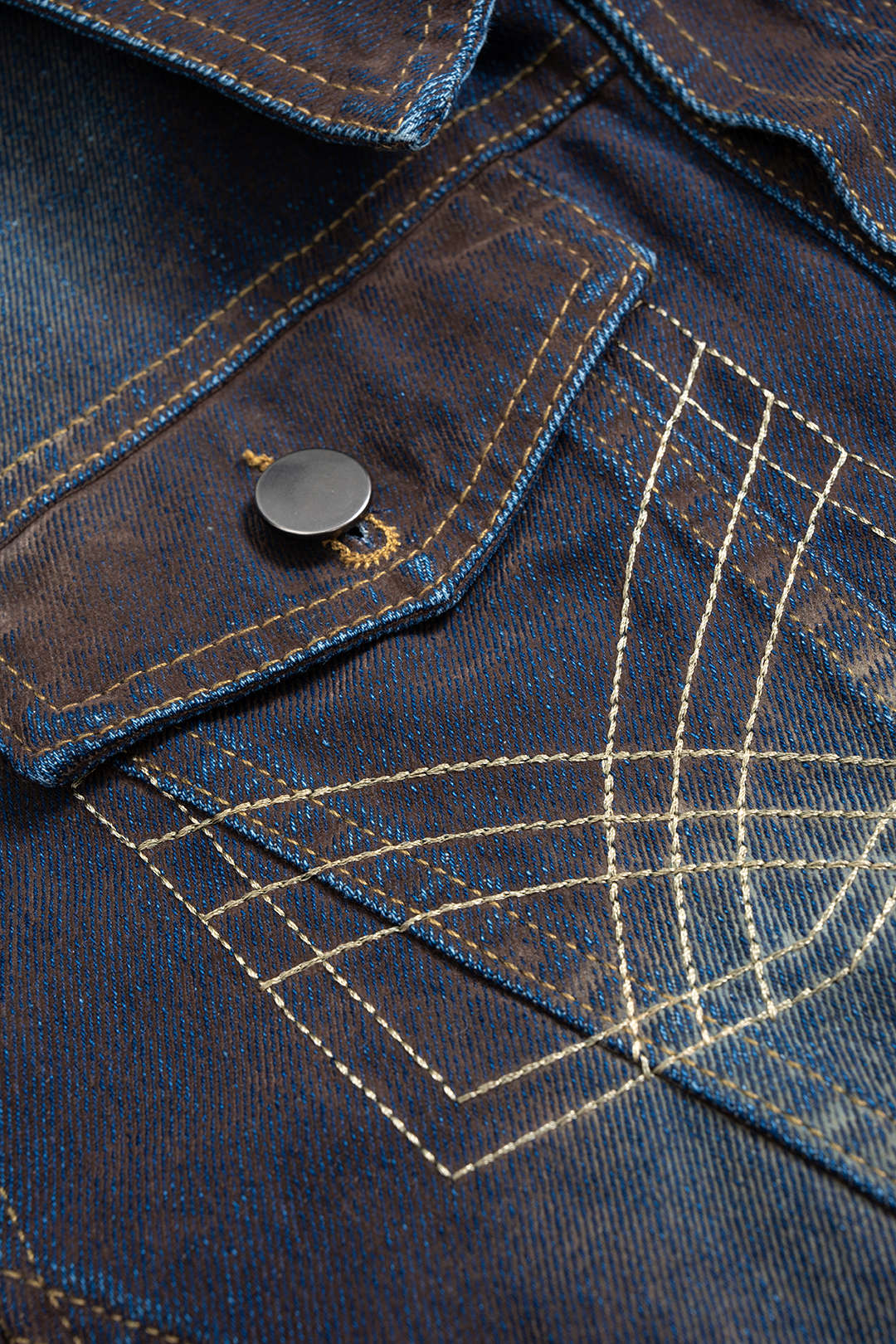 Denim Button Shoulder Pads Outerwear
