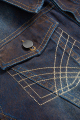 Denim Button Shoulder Pads Outerwear