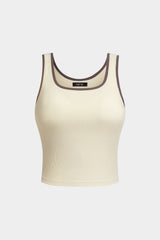 Contrast Binding Square Neck Tank Top