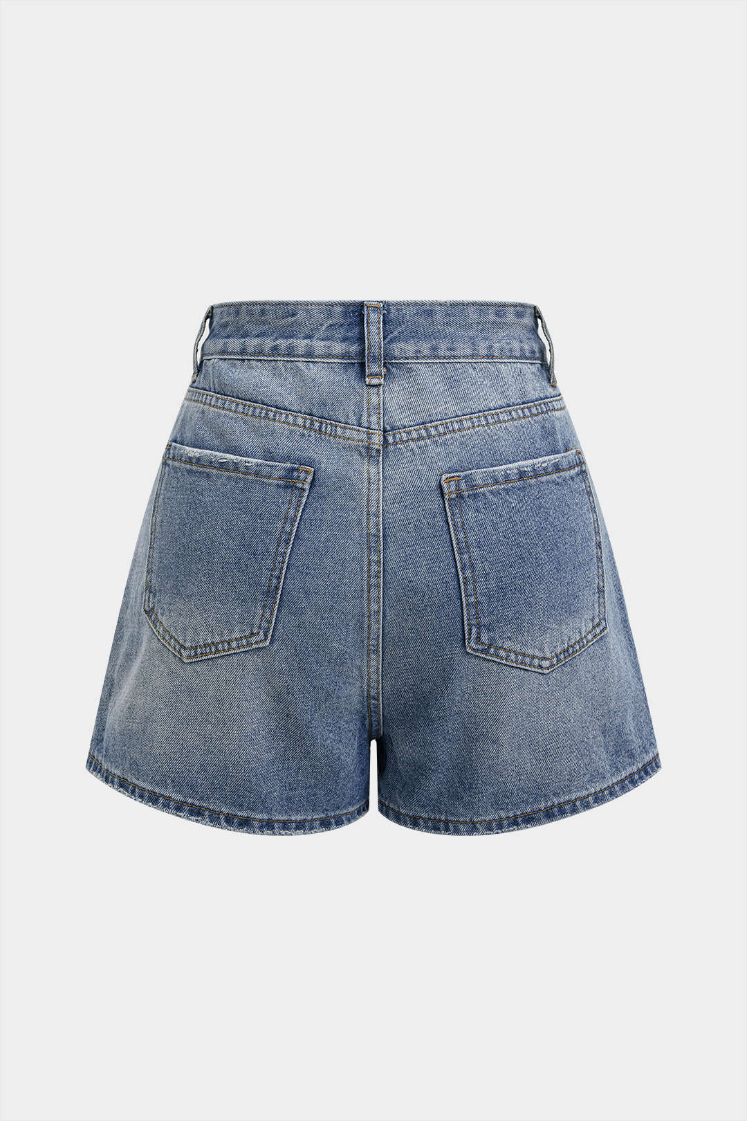 Denim High Waist Pocket Wide Leg Skirt