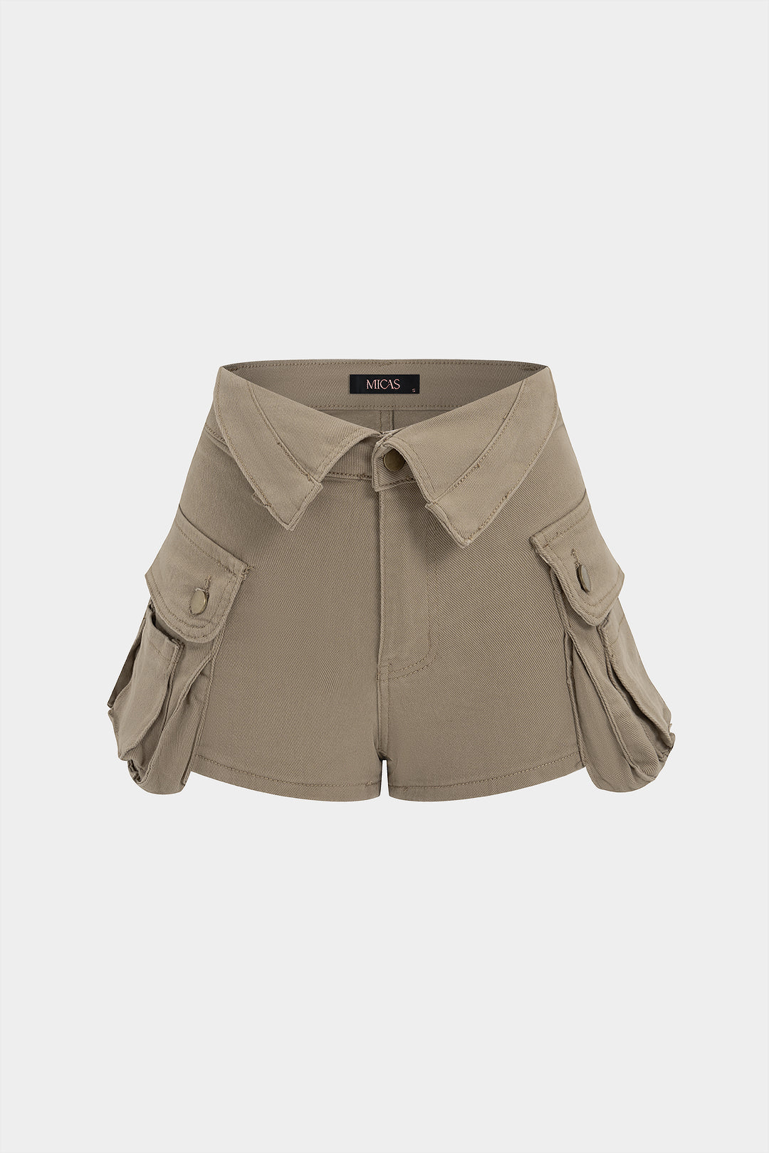 Denim Metallic Button Pocket Shorts
