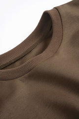 Contrast Asymmetrical Round Neck Sweatshirt
