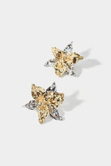 Alloy Contrast 3D Flower Earrings