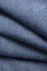 Denim Button Zipper Pocket Straight Leg Jeans
