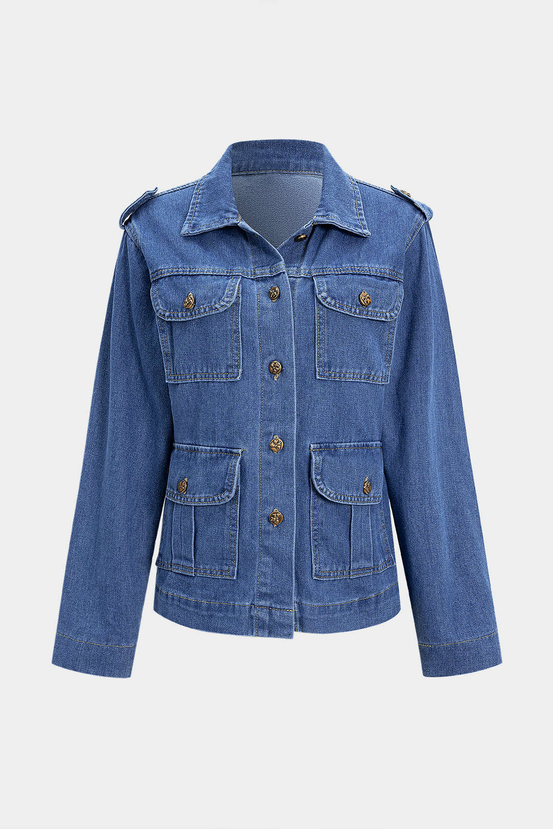 Denim Button Pocket Outerwear
