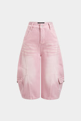 Denim Pocket Horseshoe Shorts