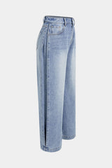 Denim Pocket Straight Leg Jeans