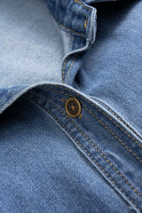 Denim Ruched Crossed Outerwear