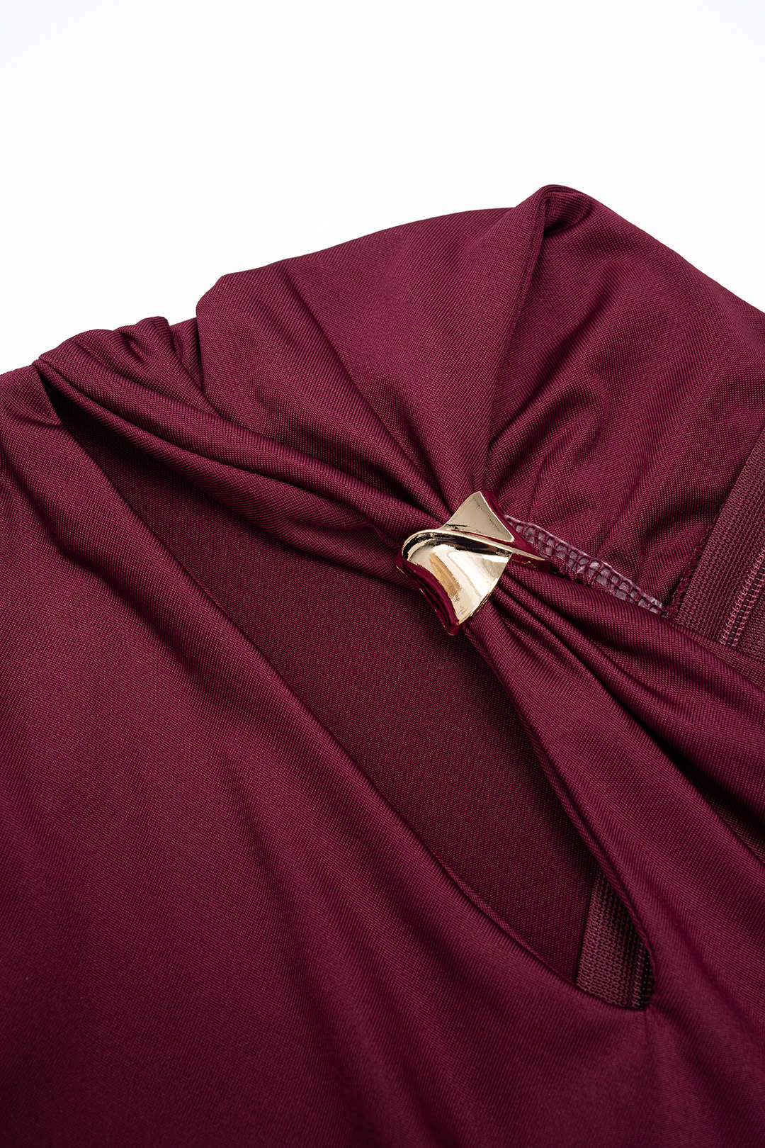 Asymmetrical Cut Out Ruched Long Sleeve Maxi Dress