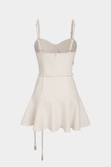 Bustier Belted Braided Slip Sleeveless Mini Dress