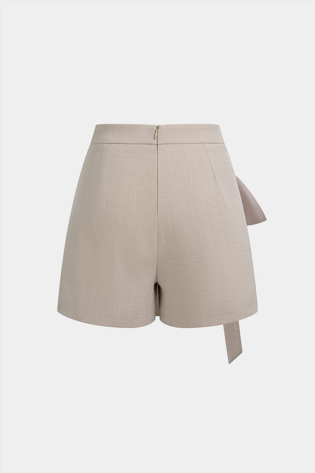 Asymmetrical Ruched High-Waist Shorts