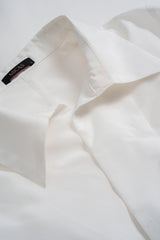 Button Irregular Ruched Long-Sleeve Shirt