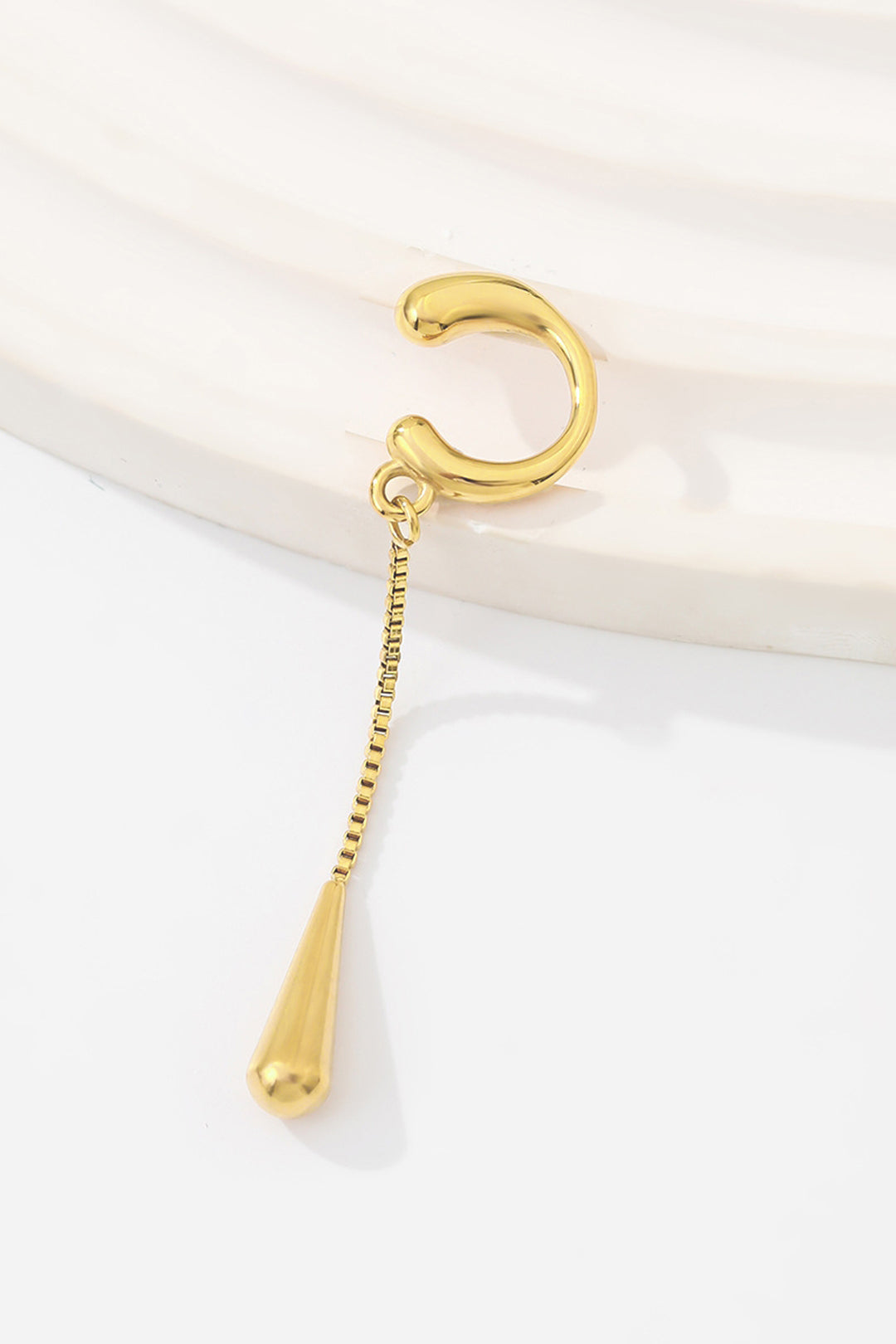 Alloy Tassel C Shape Drop Pendant Earrings