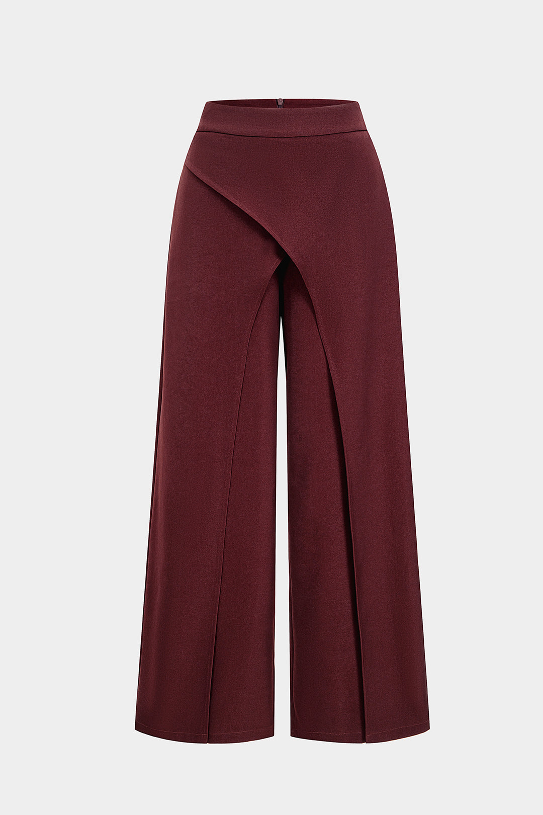 Asymmetrical High-Waist Wide-Leg Pants