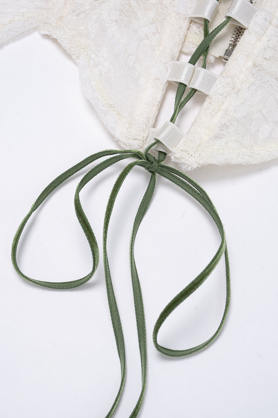 Contrast Trim Lace Corset Tie-Up Cami Top