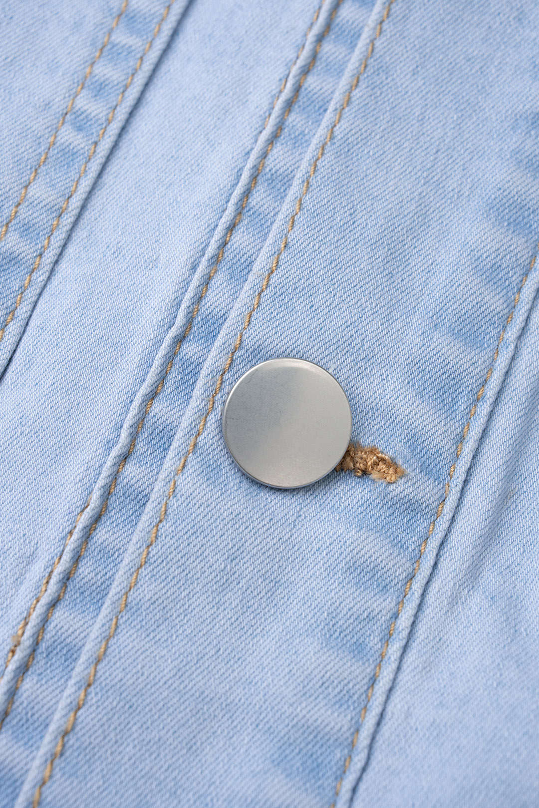 Denim Tie-Up Pocket Short Sleeve Shirt