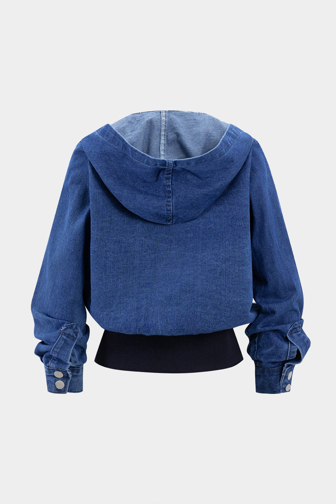 Denim Patchwork Hooded Outerwear