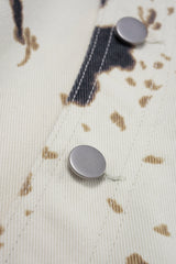 Denim Cow Print High Waist Shorts