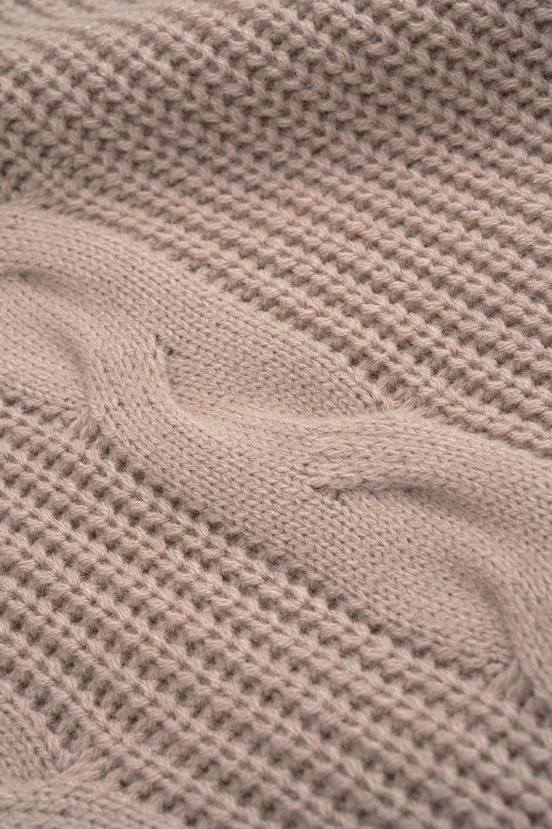 Cable Knit Patchwork Long-Sleeve Top