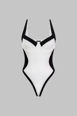 Contrast Sleeveless Bodysuit