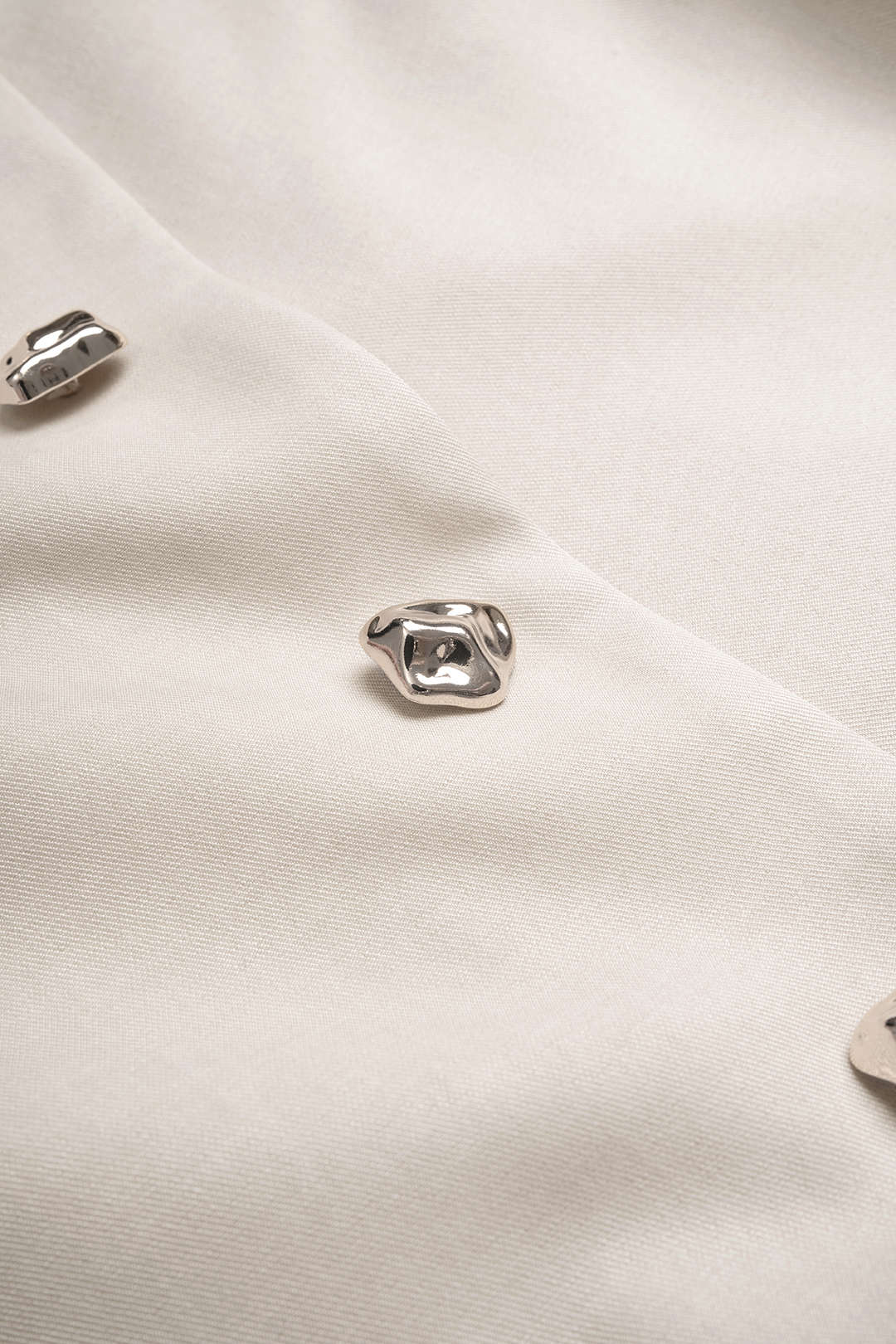 Asymmetrical Metallic Button Skort