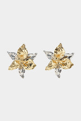 Alloy Contrast 3D Flower Earrings