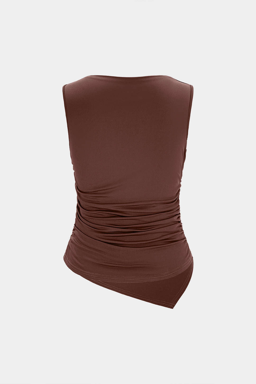 Asymmetrical Metallic Ruched Tank Top