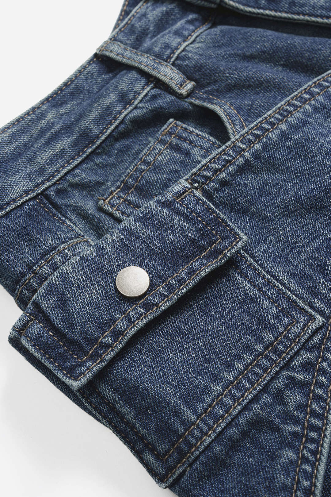 Denim Asymmetrical Wide Leg Jeans