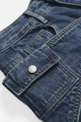 Denim Asymmetrical Wide Leg Jeans