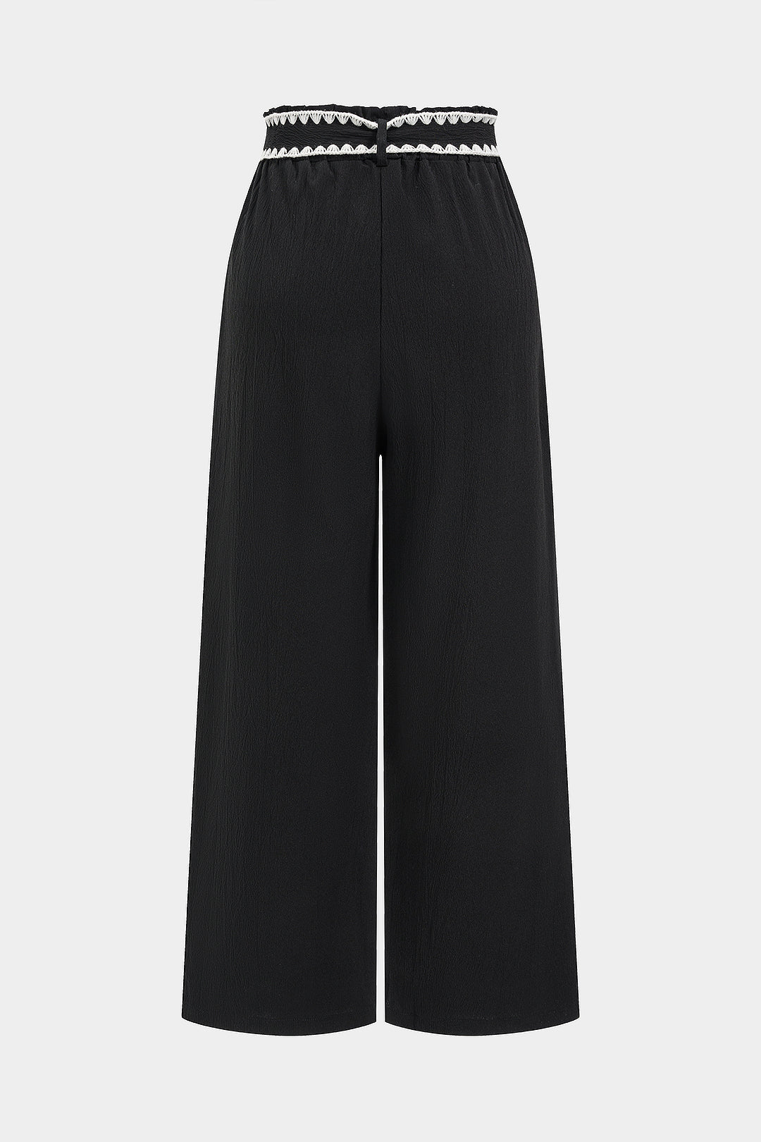 Contrast Binding Pocket Straight Leg Pants