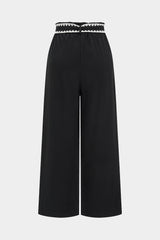 Contrast Binding Pocket Straight Leg Pants