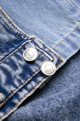 Denim Contrast Ruched Barrel Jeans