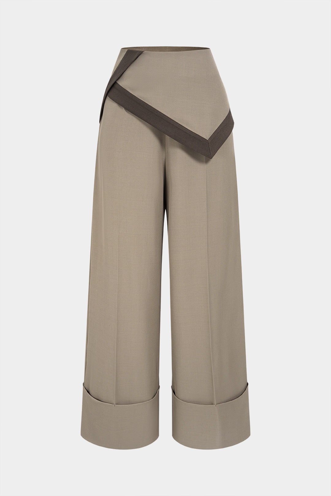 Contrast Trim Asymmetrical Pants