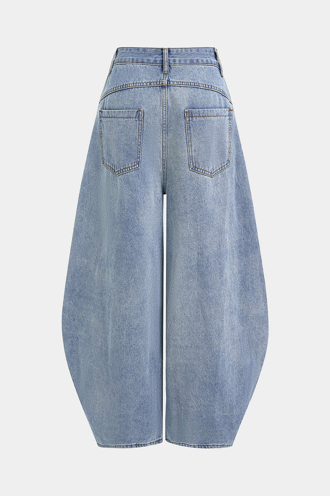 Denim Metallic Buckle Wide Leg Jeans