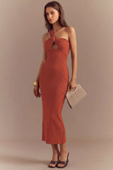 Asymmetrical Cut Out Sleeveless Maxi Dress