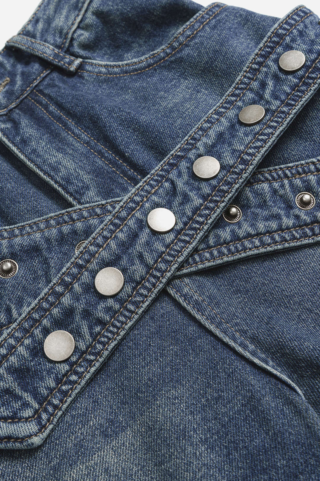 Denim Asymmetrical Wide Leg Jeans
