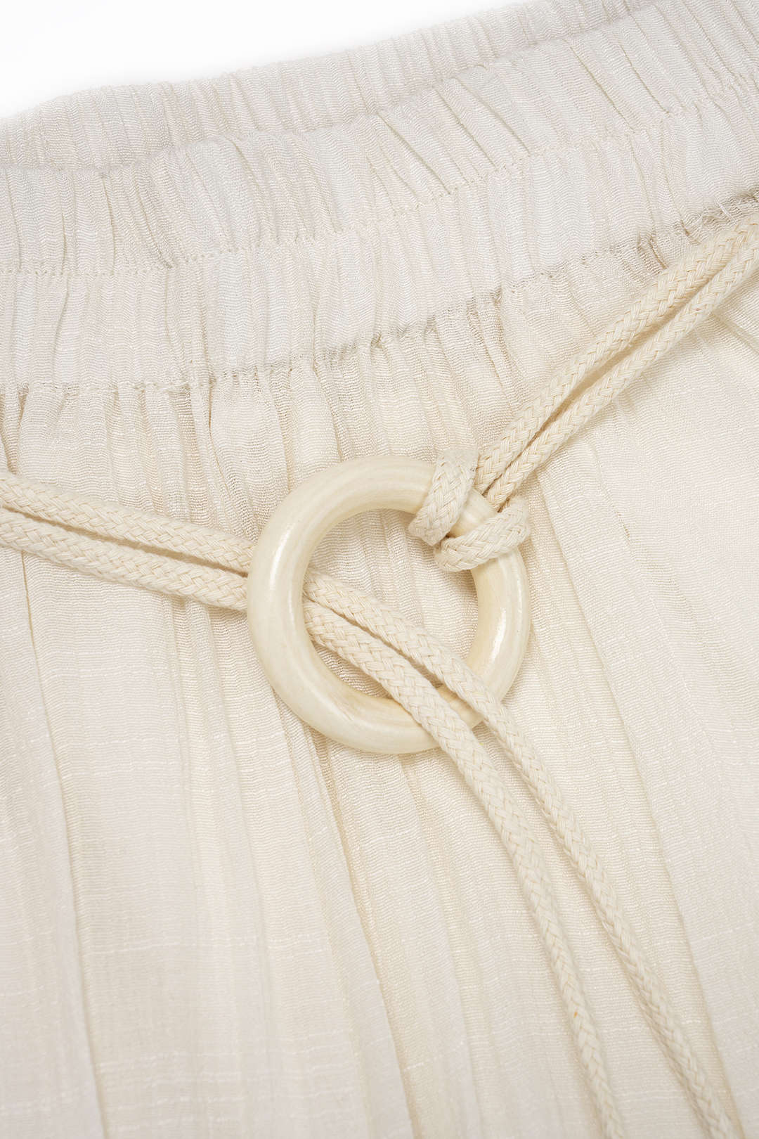 Belted Ruched High Waist Wide Leg Pants